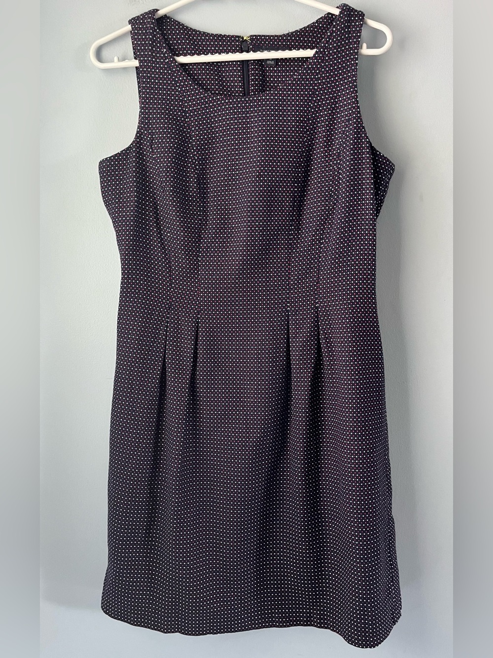 Tommy Hilfiger Navy 100% Cotton Midi Dress White Red Dots Sleeveless Size 10
